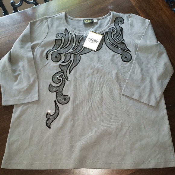 Bob Mackie Tops - Bob Mackie XL sweatshirt sweater grey *NWT*
